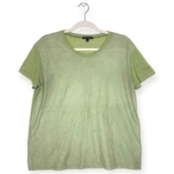 Alberto Makali sage green linen blend shirt sleeve top front cutouts size M - Picture 1 of 9